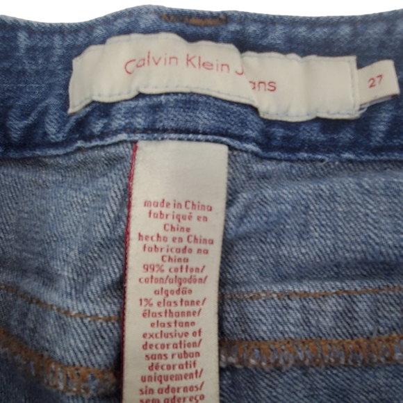 CALVIN KLEIN JEANS Ultra Low Cut Off Jean Shorts Denim Sz 27 Blue Faded - Picture 6 of 7